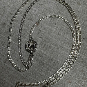 Vintage Agatha Paris Silver Curb Link Chain with Signature Westie Charm
